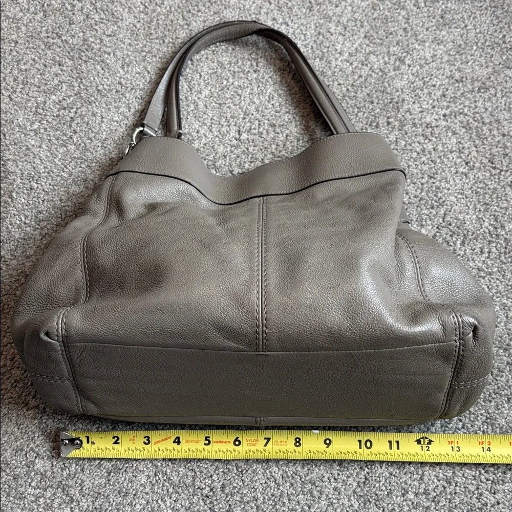 COACH Lexy Fog (Gray) Pebble Leather 3 Compartment Shoulder Bag #F27593 - Picture 12 of 16